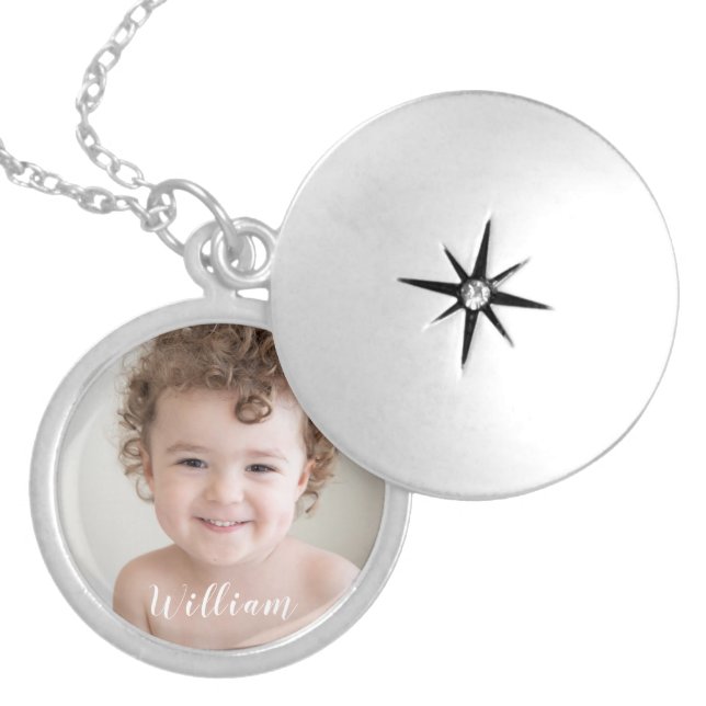 Beautiful Boy Photo Birthday Christmas Gift Locket Necklace (Front)