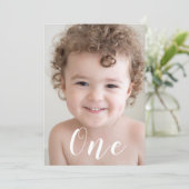 Beautiful Boys 1st Birthday Party Photo & Script Invitation (Standing Front)