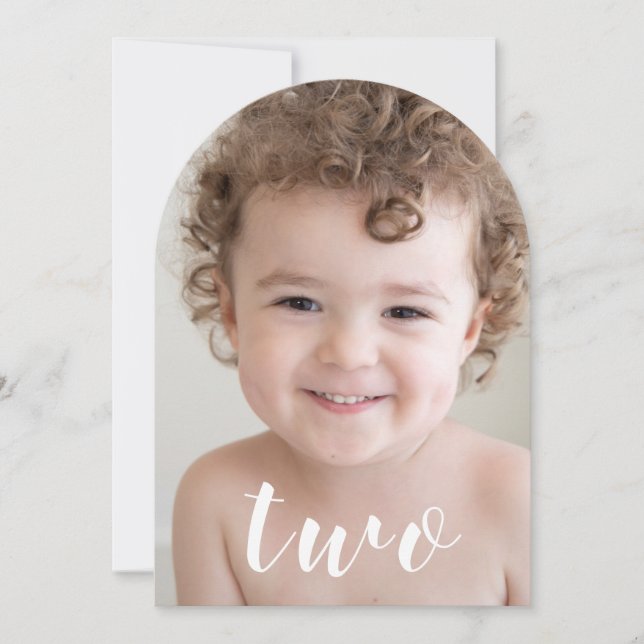 Beautiful Boys 2nd Birthday Party Photo Arch Invitation (Front)