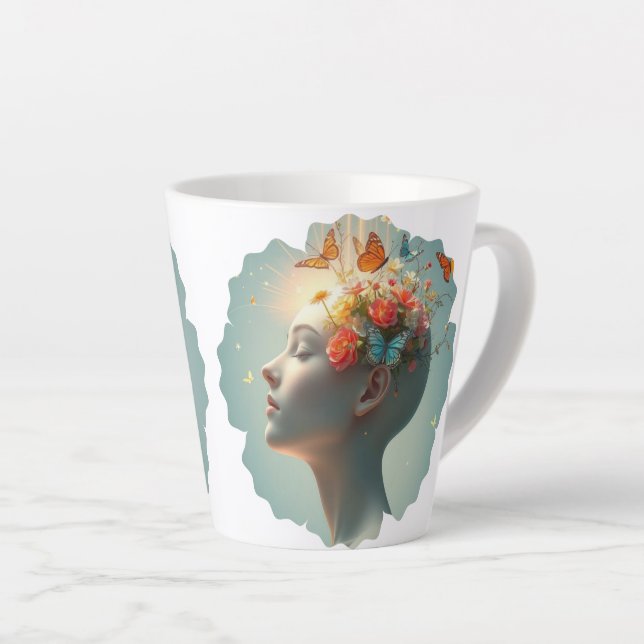 Beautiful Brain Blooms Differently Lady Coffee Mug (Right Angle)