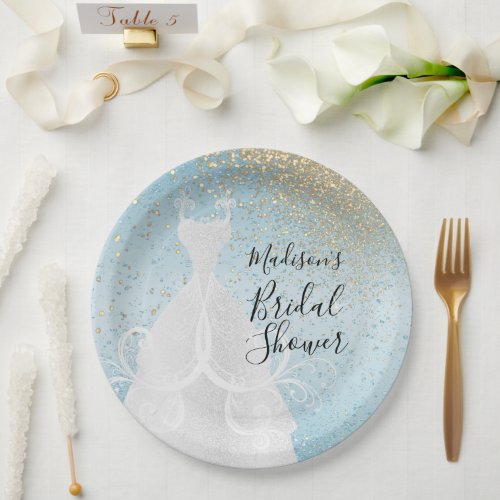 Beautiful Bridal Shower _ Baby Blue Paper Plates