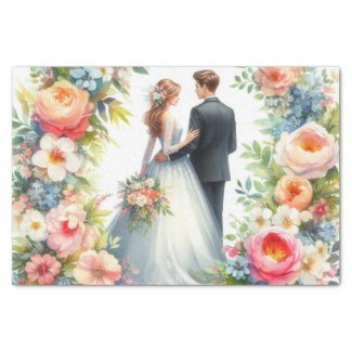 Beautiful Bride and Groom Floral Wedding