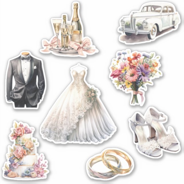 Beautiful Bride and Groom Sticker (Front)