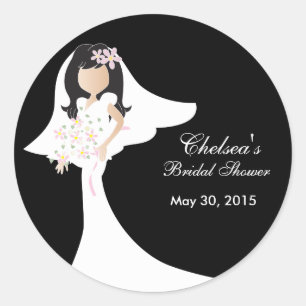 Beautiful Bride Bridal Shower Classic Round Sticker