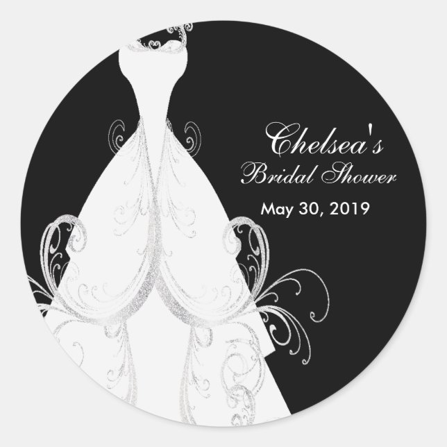 Beautiful Bride Bridal Shower Classic Round Sticker (Front)