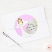 Beautiful Bride Bridal Shower Classic Round Sticker (Envelope)