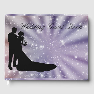 Beautiful Bride & Groom Dance Silhouette Wedding Guest Book