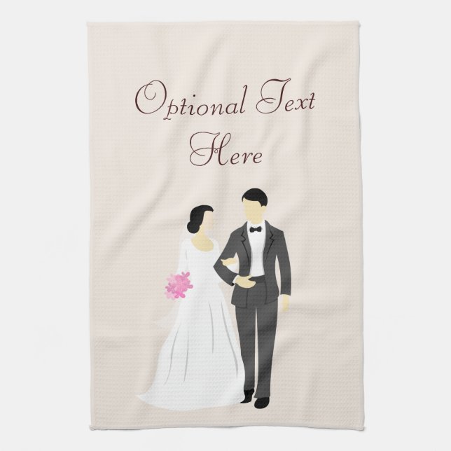 Beautiful Bride & Groom Wedding Towel (Vertical)