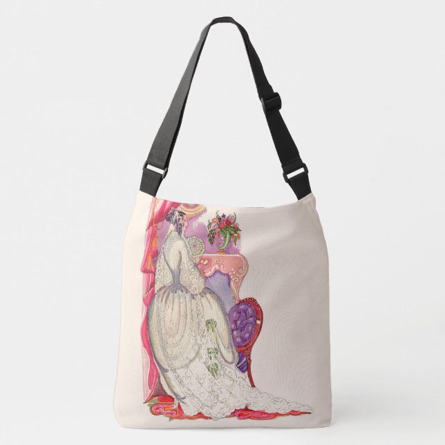 beautiful bride in a beautiful gown crossbody bag (Front)