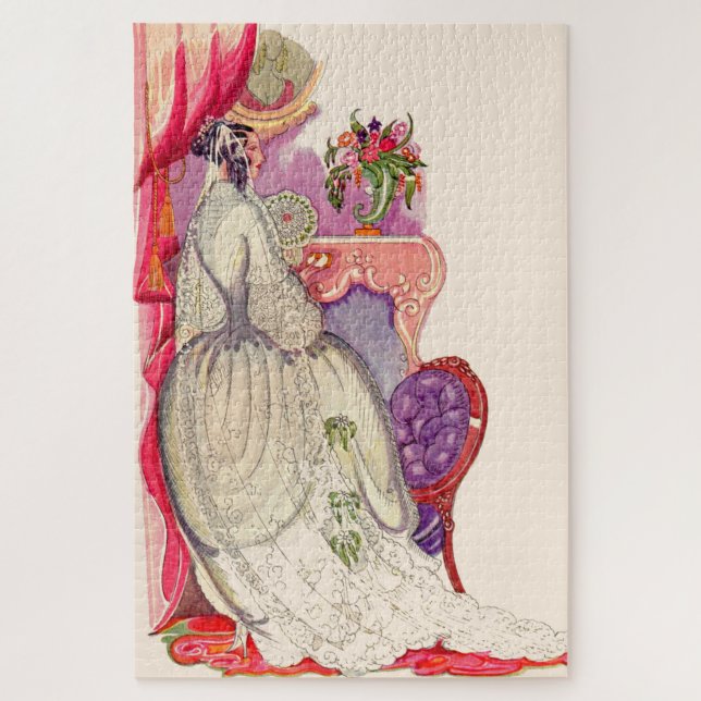 beautiful bride in a beautiful gown jigsaw puzzle (Vertical)