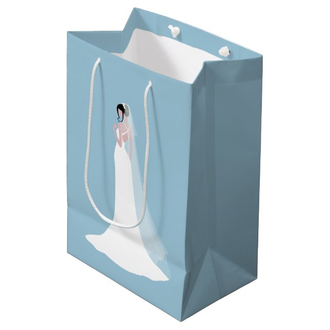 Beautiful Bride in Bridal Gown Medium Gift Bag (Front Angled)