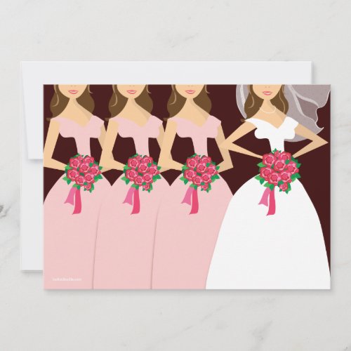 Beautiful Bride Pink Bridesmaids Bridal Shower Cards