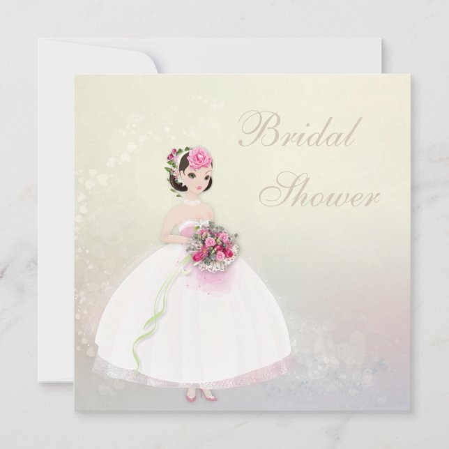 Beautiful Bride Romantic Hearts Bridal Shower Invitation (Front)