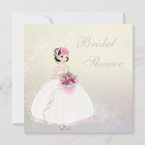 Beautiful Bride Romantic Hearts Bridal Shower Invitation