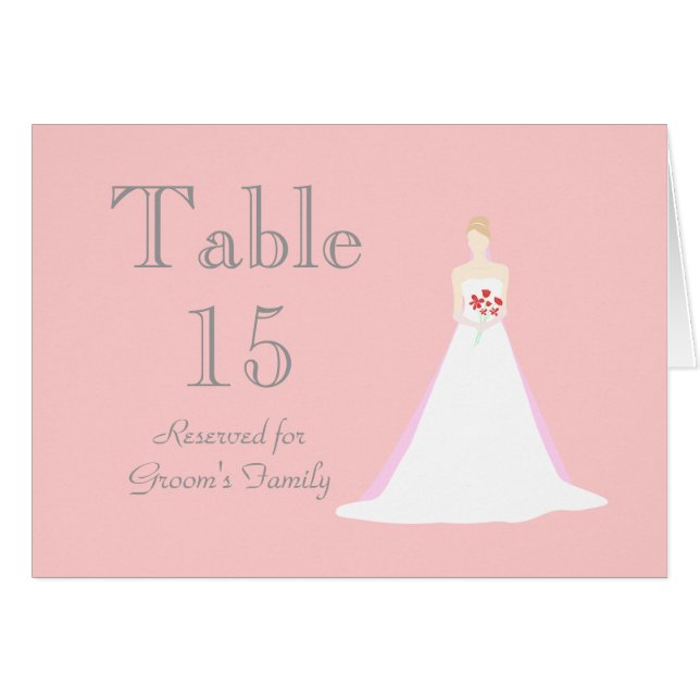 Beautiful Bride Wedding Table Seating Name Card (Front Horizontal)