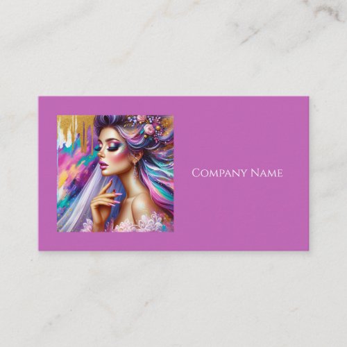 Beautiful Bride with Dreamy Hair and Makeup Business Card