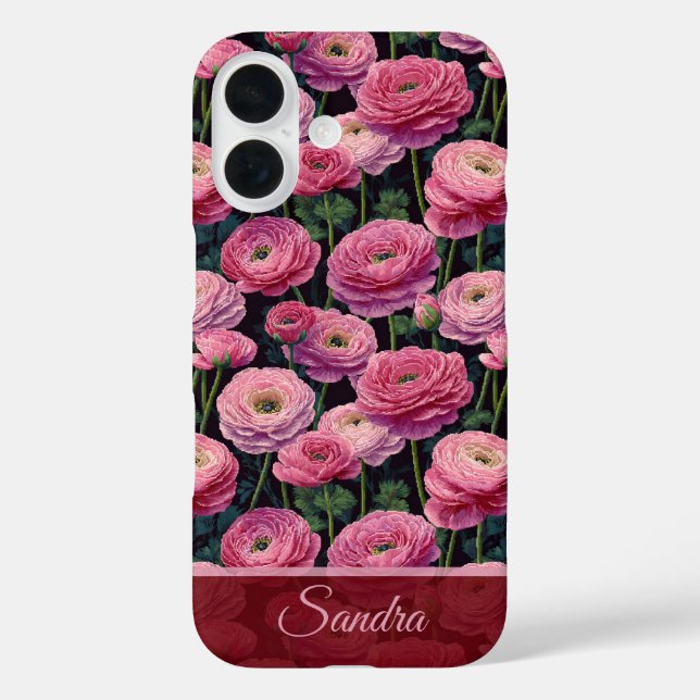 Beautiful Bridesmaid Gift Ranunculus Flower Name Case-Mate iPhone Case (Back)