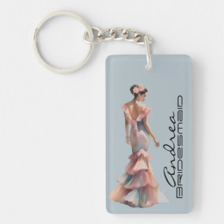 Beautiful Bridesmaid Soft Pastel Dedicated Ode  Keychain