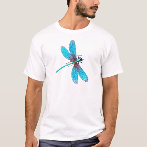 Beautiful Bright Blue Turquoise Dragonfly T_Shirt
