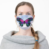 Beautiful Bright Butterfly Adult Cloth Face Mask (Worn)