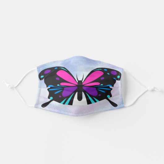Beautiful Bright Butterfly Adult Cloth Face Mask (Front, Unfolded)