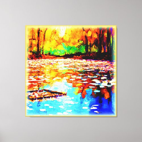 Beautiful Bright Colored Orange Forest Buy Now Canvas Print