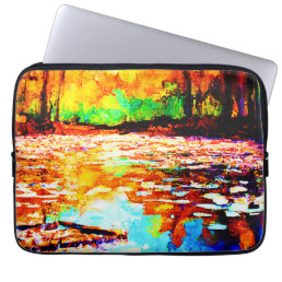 Beautiful Bright Colored Orange Forest. Buy Now Laptop Sleeve