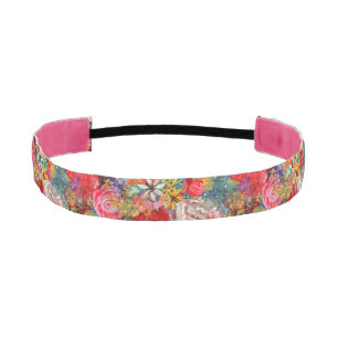 Beautiful Bright Colorful Abstract Floral Pattern Athletic Headband
