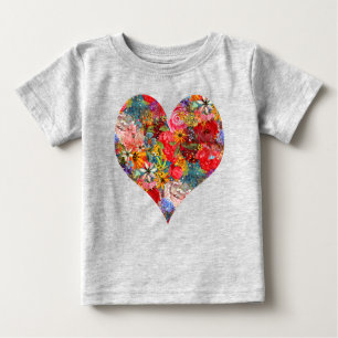 Beautiful Bright Colorful Abstract Floral Pattern Baby T-Shirt