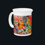 Beautiful Bright Colorful Abstract Floral Pattern Beverage Pitcher<br><div class="desc">This bright colourful large abstract floral pattern with a subtle grungy texture is sure to please anyone looking to catch the trendy granny chic,  grandmillennial look for fashion and home decor. This modern floral repeating pattern also makes the perfect gift for your favourite nature lover.</div>