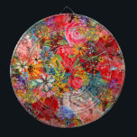 Beautiful Bright Colorful Abstract Floral Pattern Dart Board<br><div class="desc">This bright colourful large abstract floral pattern with a subtle grungy texture is sure to please anyone looking to catch the trendy granny chic,  grandmillennial look for fashion and home decor. This modern floral repeating pattern also makes the perfect gift for your favourite nature lover.</div>