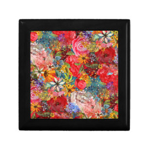 Beautiful Bright Colorful Abstract Floral Pattern Gift Box