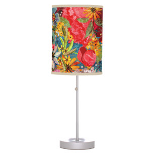 Beautiful Bright Colorful Abstract Floral Pattern Table Lamp
