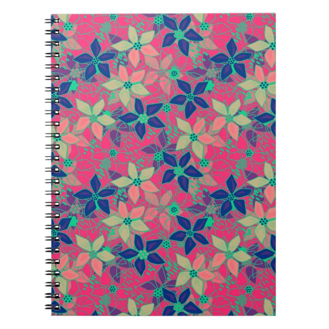 Beautiful bright colors flowers floral summer prin notebook (Front)