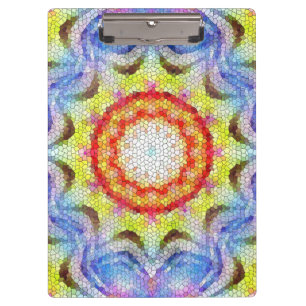 Beautiful Bright Mosaic Tile Sun Flower Clipboard