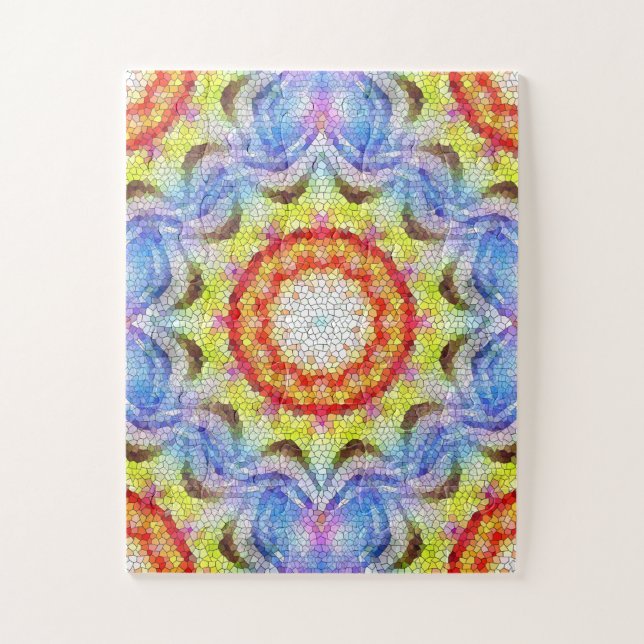 Beautiful Bright Mosaic Tile Sun Flower Jigsaw Puzzle (Vertical)