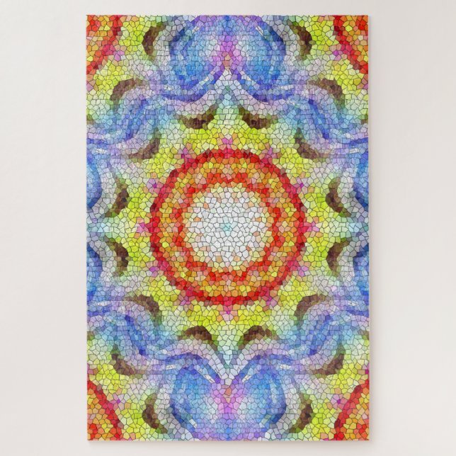 Beautiful Bright Mosaic Tile Sun Flower Jigsaw Puzzle (Vertical)