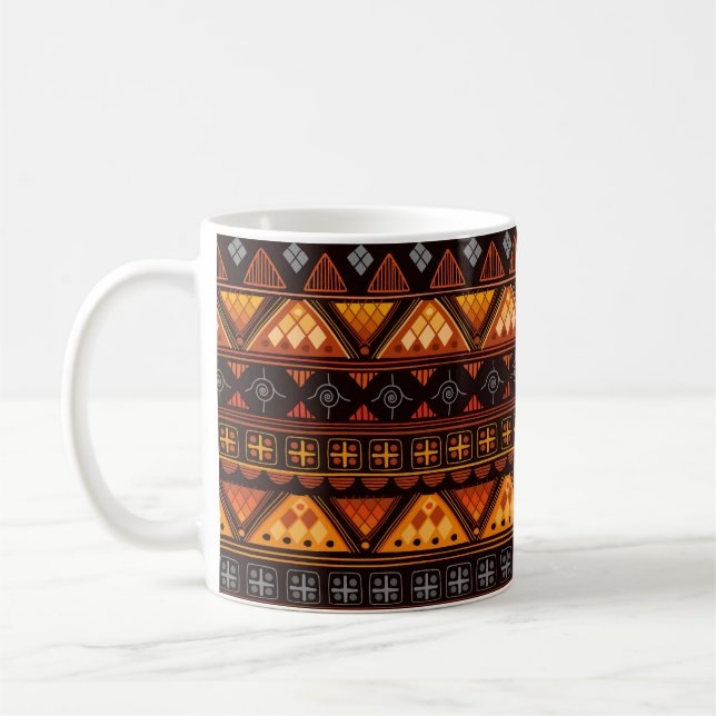 Beautiful Bright Multi-Color Aztec Pattern Coffee Mug (Left)