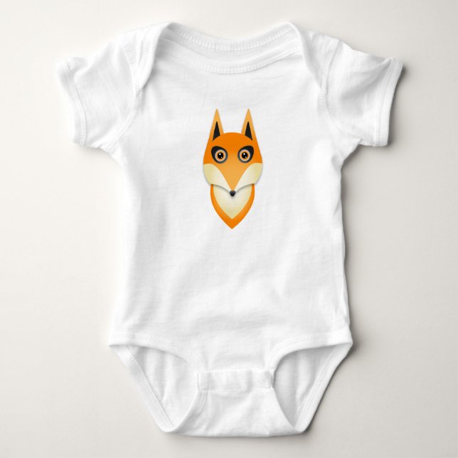 Beautiful bright orange fox baby boys romper (Front)