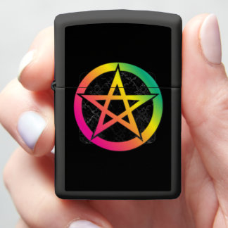 Beautiful bright pentacle zippo lighter