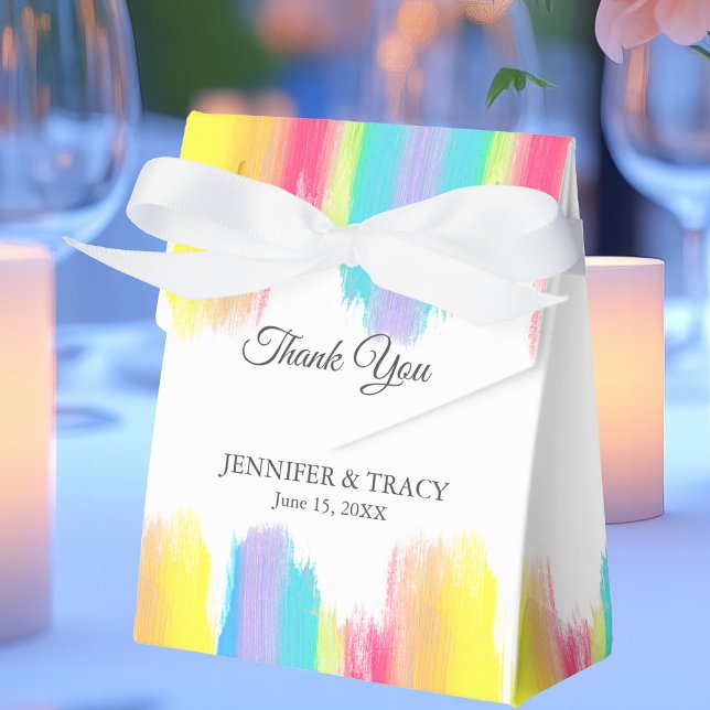 Beautiful Bright Rainbow Wedding Personalized Favor Boxes (Creator Uploaded)