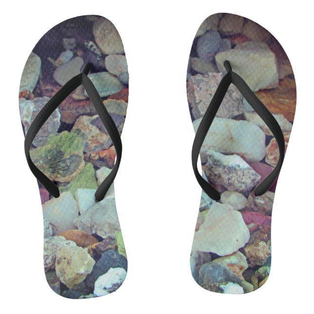 Beautiful Bright Rock Gem Collection Photograph Flip Flops (Footbed)