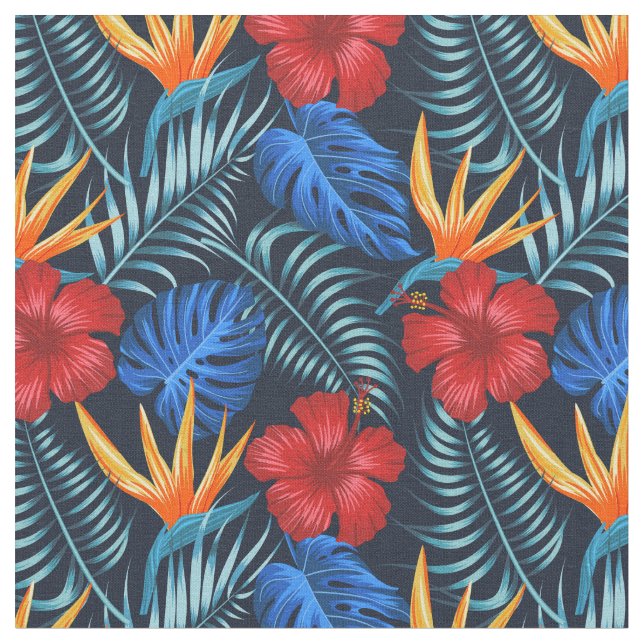 Beautiful Bright Vibrant Tropical Fabric (Close Up)