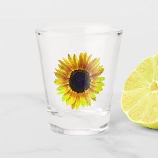 Bright Yellow Sunflower Shot Glass