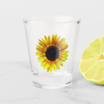 Beautiful Bright Yellow Sunflower - Shot Glass at Zazzle