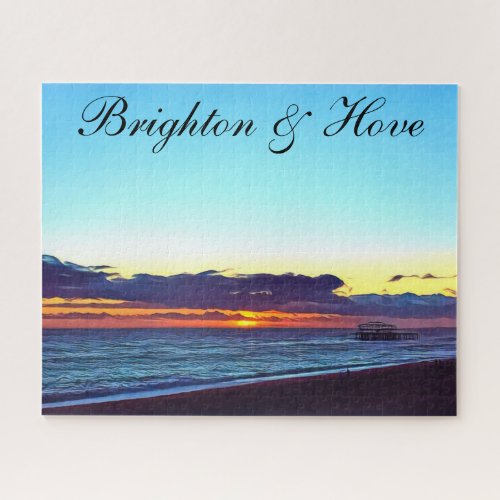 Beautiful Brighton and Hove Beach  Sunset Jigsaw Puzzle