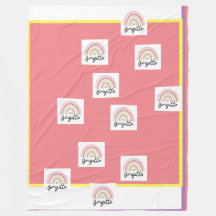 Beautiful Brigitte with Rainbow fleece blanket.