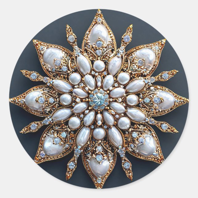 Beautiful Brooch Classic Round Sticker (Front)
