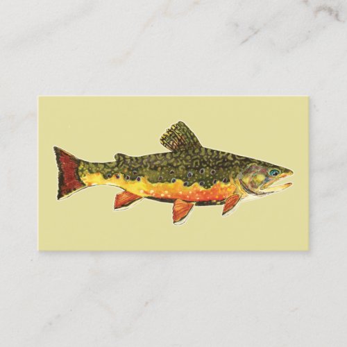 Beautiful Brook Trout Fishing Ichthyology Business Card
