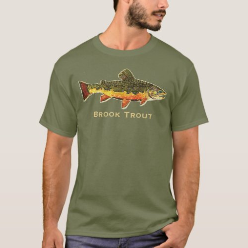 Beautiful Brook Trout Fly Fishing for Him T_Shirt